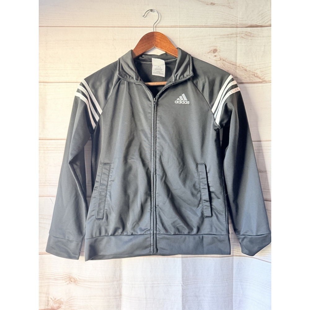 Adidas Black Jacket Youth Boys Full Zip  M 10/12
